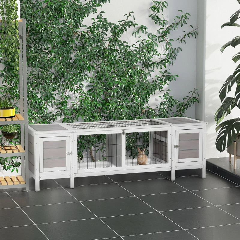 Rabbit Hutch Bunny Cage Guinea Pig House With Pull-out Tray And