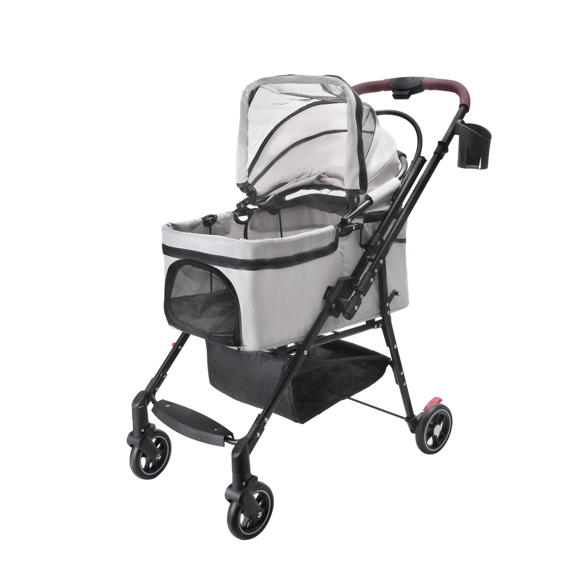 4-wheel Foldable Pet Stroller For Small Dogs Cats 360 Rotating
