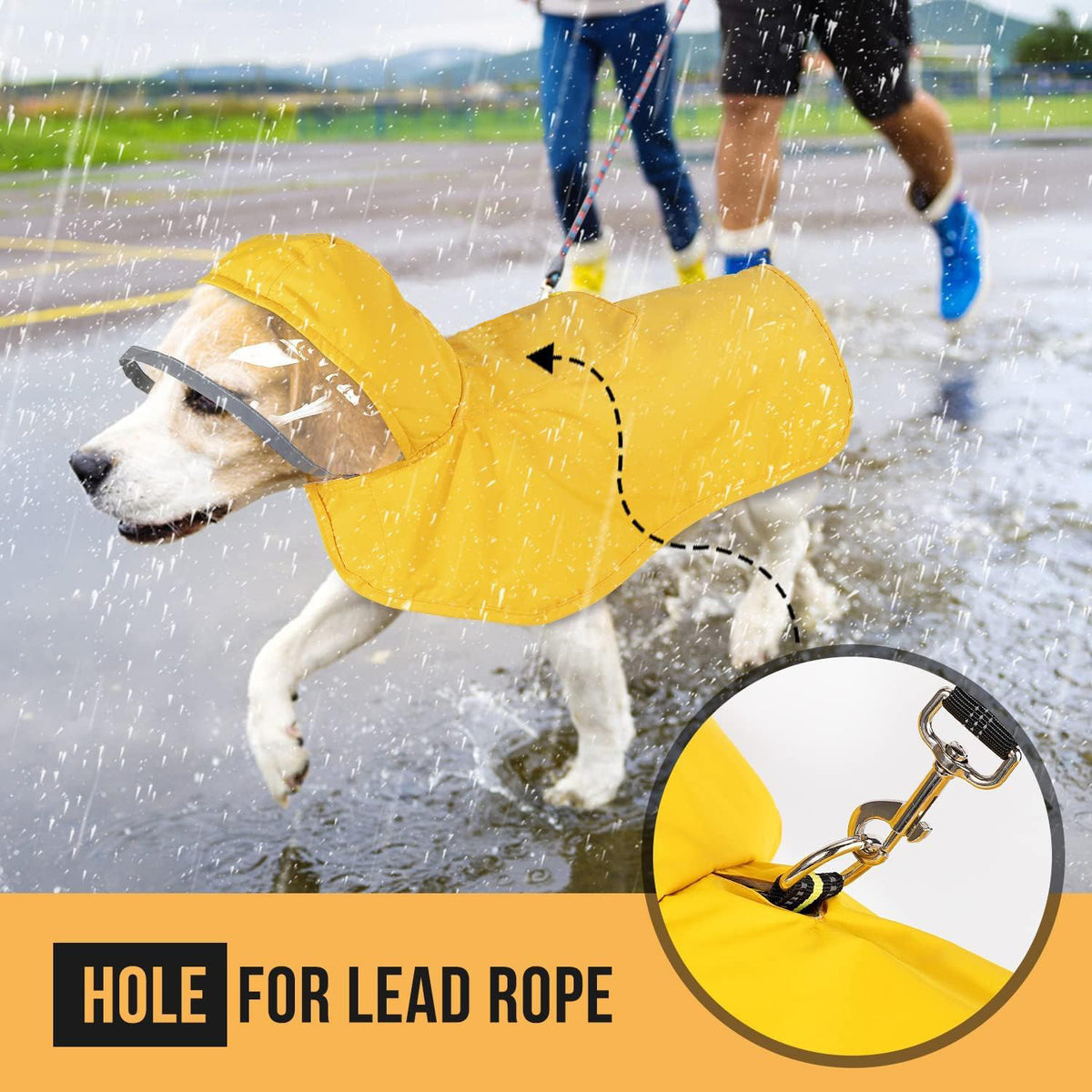 Dog Raincoat Waterproof Soft Breathable Rain Jacket For Small