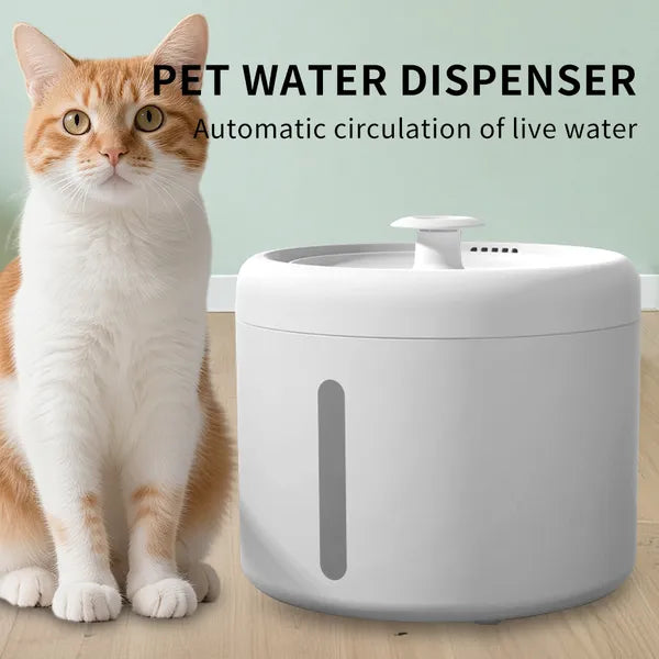 Round USB Automatic Cat Water Fountain, 2.5 L