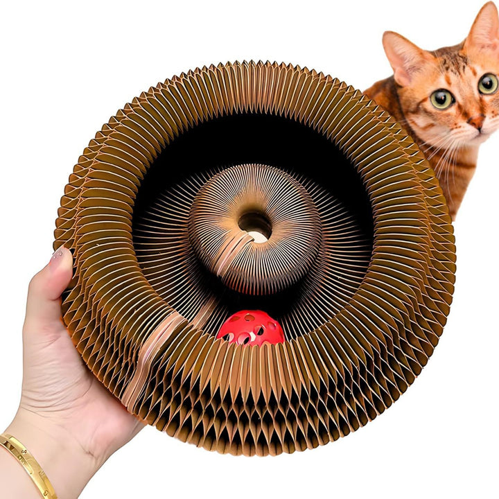 Accordion Cat Scratching Post with Bells