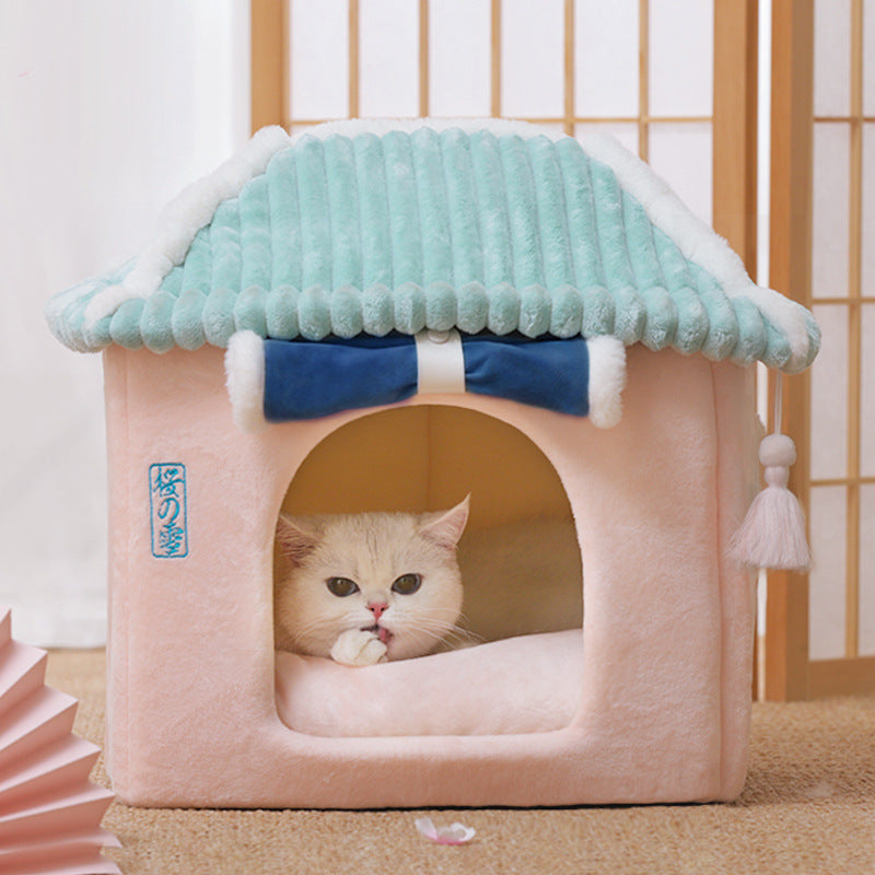 Cat House Removable And Washable Bed Pet Supplies Enclosed Villa