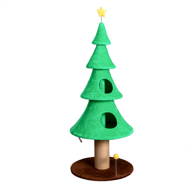 59in Large Tall Christmas Tree Cat Tower With 2 Condos Scratching