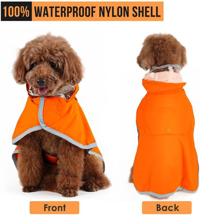 Dog Raincoat Waterproof Soft Breathable Rain Jacket For Small