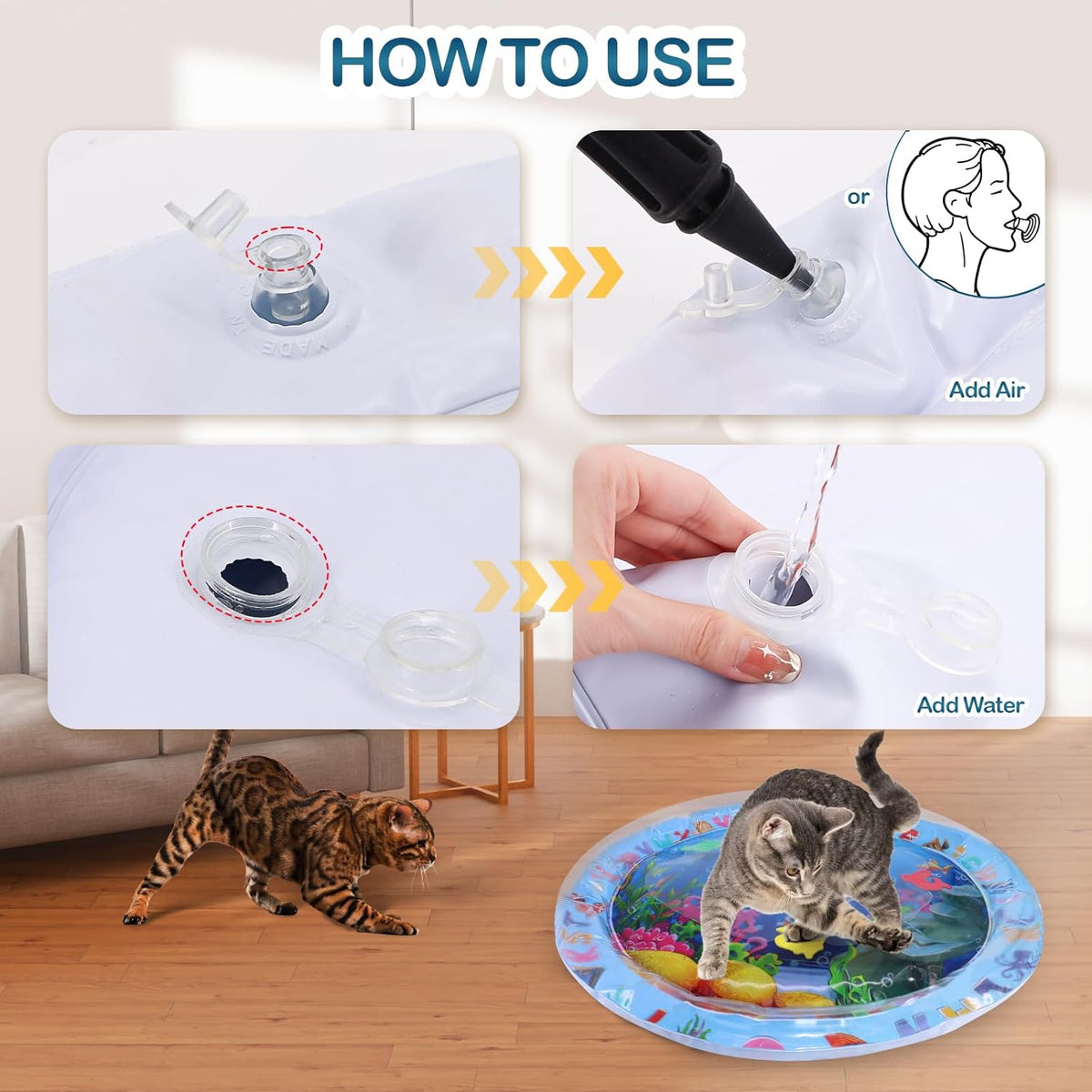Water Sensory Playmat For Cats Thickened Upgraded Cat Dog Toys