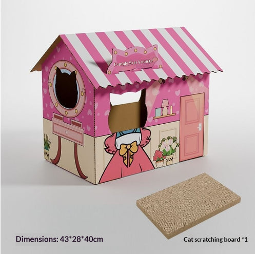 Cat Villa All-in-one Scratching Post Bedthickened Corrugated Paper