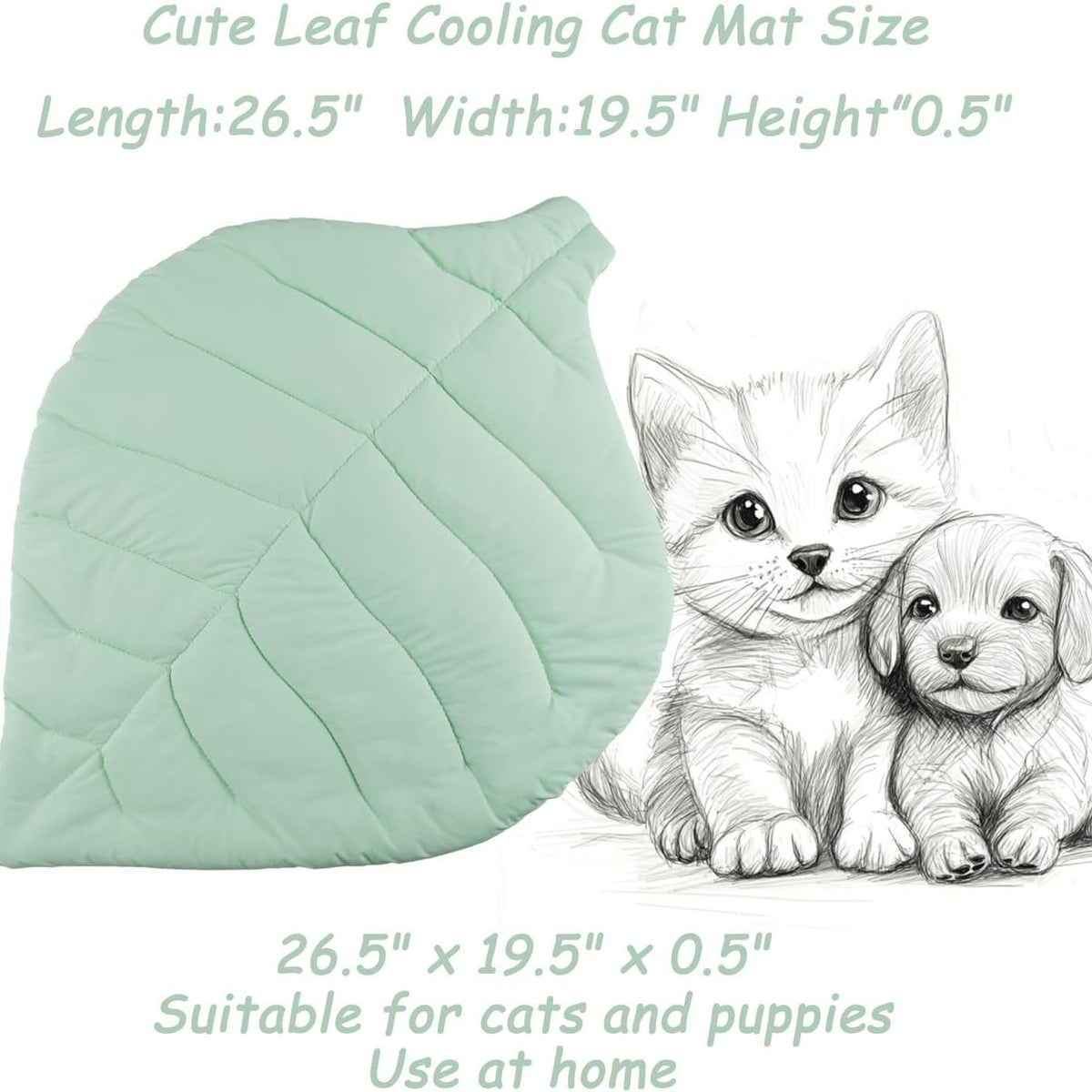 Cat Cooling Mat Leaf Bed Comfortable Soft Fabric Breathable Cozy
