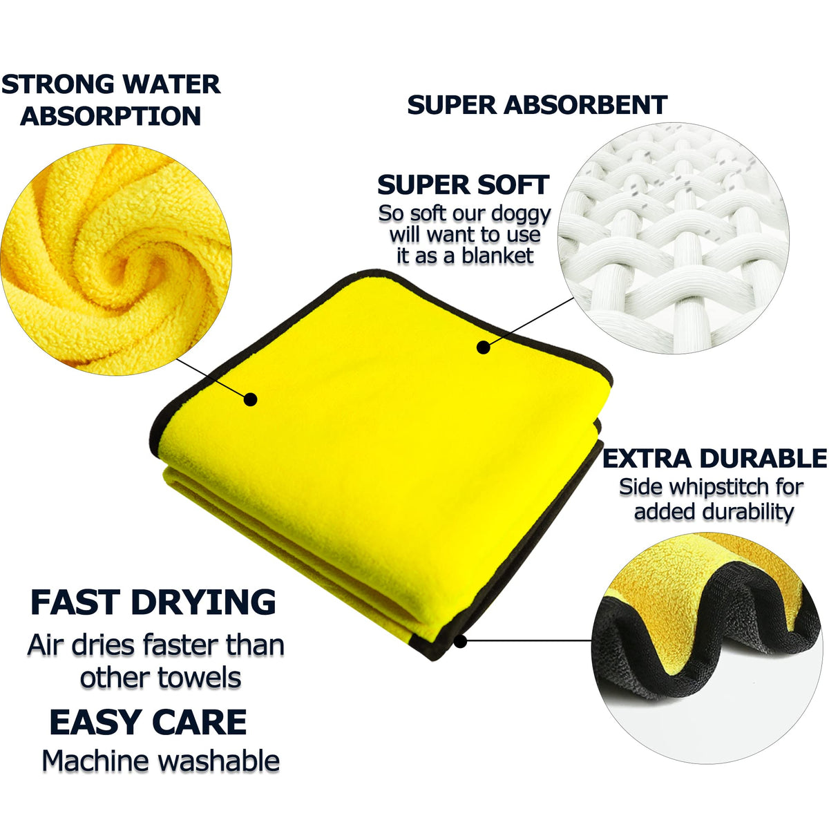 Dog Towels For Drying Dogs Towel Bath Quick-drying Pet And Cat Soft