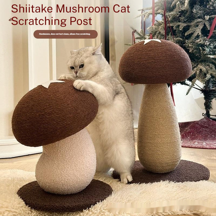 No-Shed Mushroom Jute Rope Vertical Scratcher