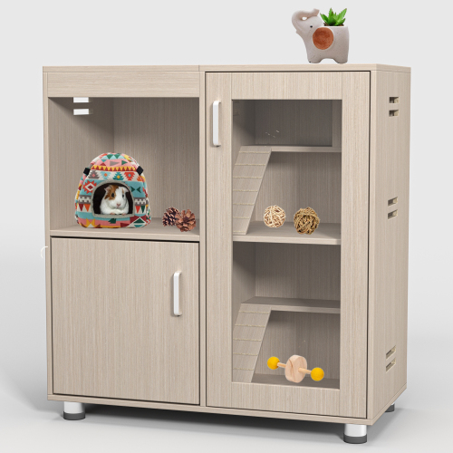 Guinea Pig Cage 4 Tiers Hamster Wooden With Lockers