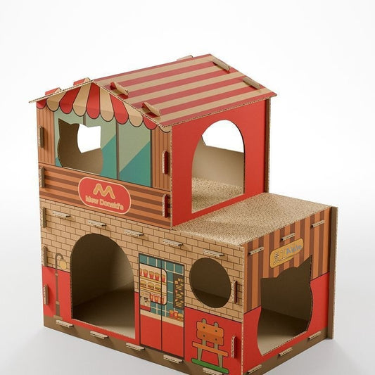 Cat Villa All-in-one Scratching Post Bedthickened Corrugated Paper