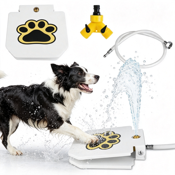 Step-On Outdoor Dog Water Fountain, No Electricity