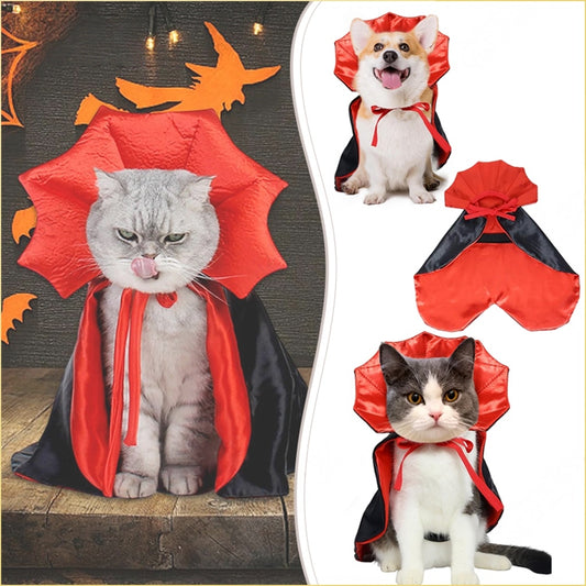 Cute Halloween Pet Costumes Cosplay Vampire Cloak For Small Dog Cat