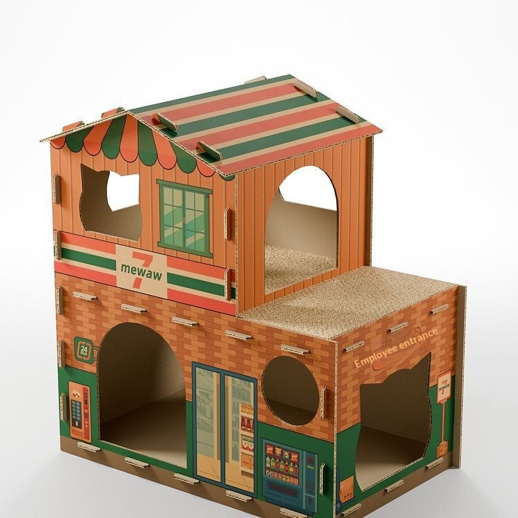 Cat Villa All-in-one Scratching Post Bedthickened Corrugated Paper