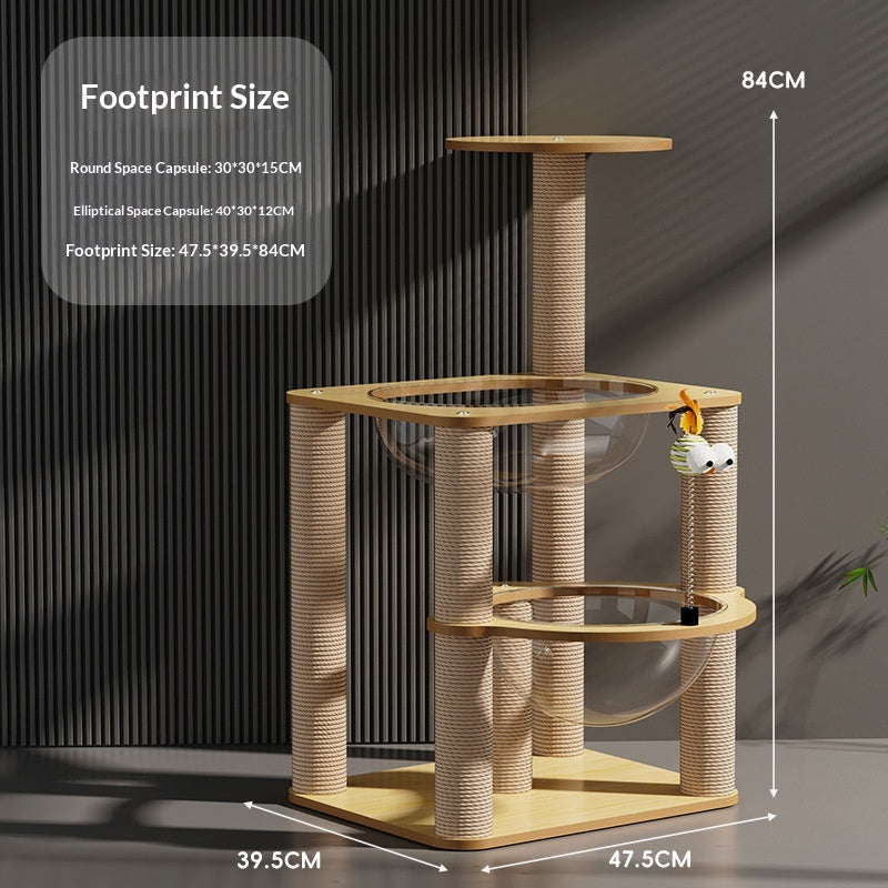 Cat Climbing Frame And Bed Combo With Enlarged Space Capsule