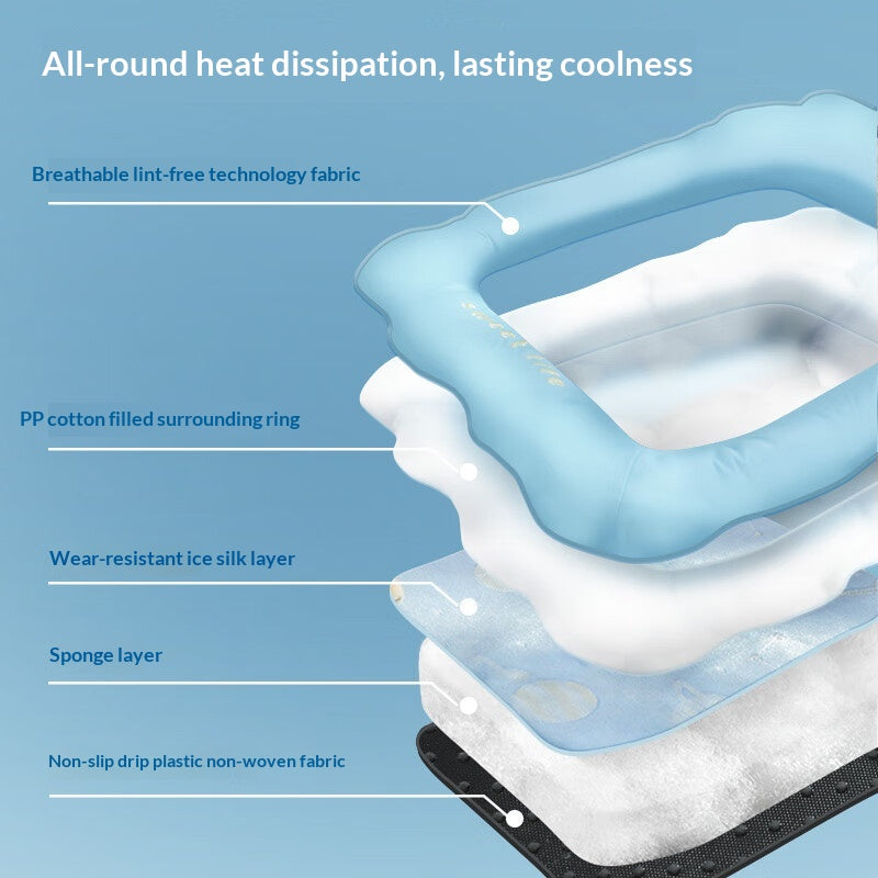 Summer Cooling Ice-silk Dog-shaped Mat For Sleeping