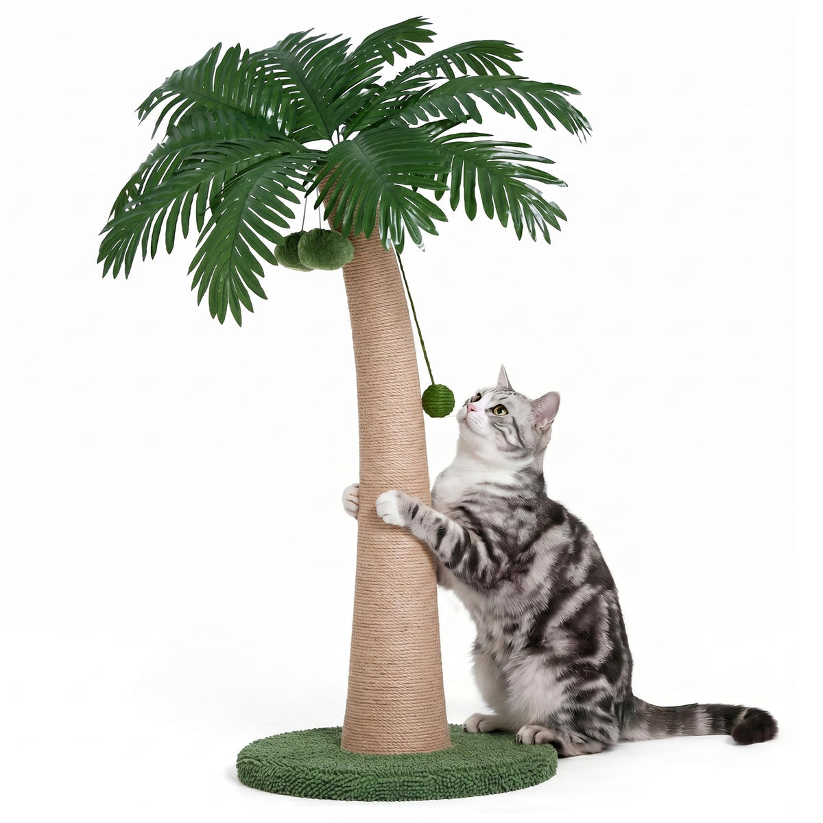 43 Inch Tall Cat Scratching Post For Indoor Large Cats Natural