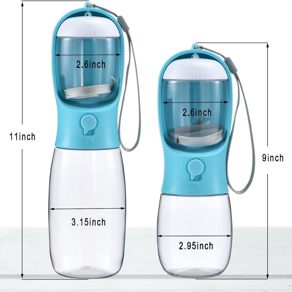 Portable Dog Water Bottle With Food Container Filter Travel
