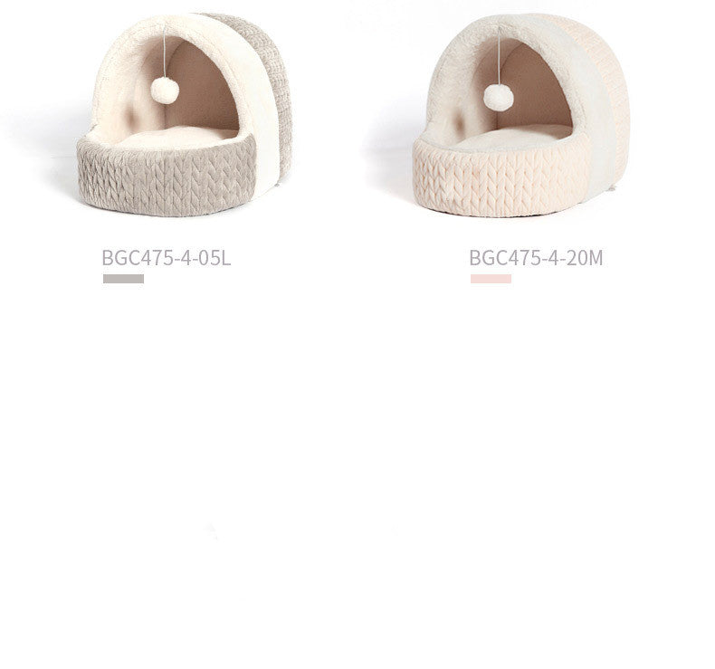 Four Seasons Universal Cat Bed Semi-enclosed House Dog Kennel
