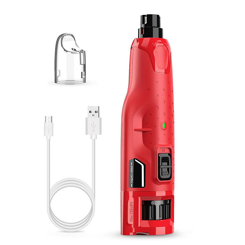 Pet Nail Grinder With Light 6-speed Dust-proof And Quiet Dog Clipper