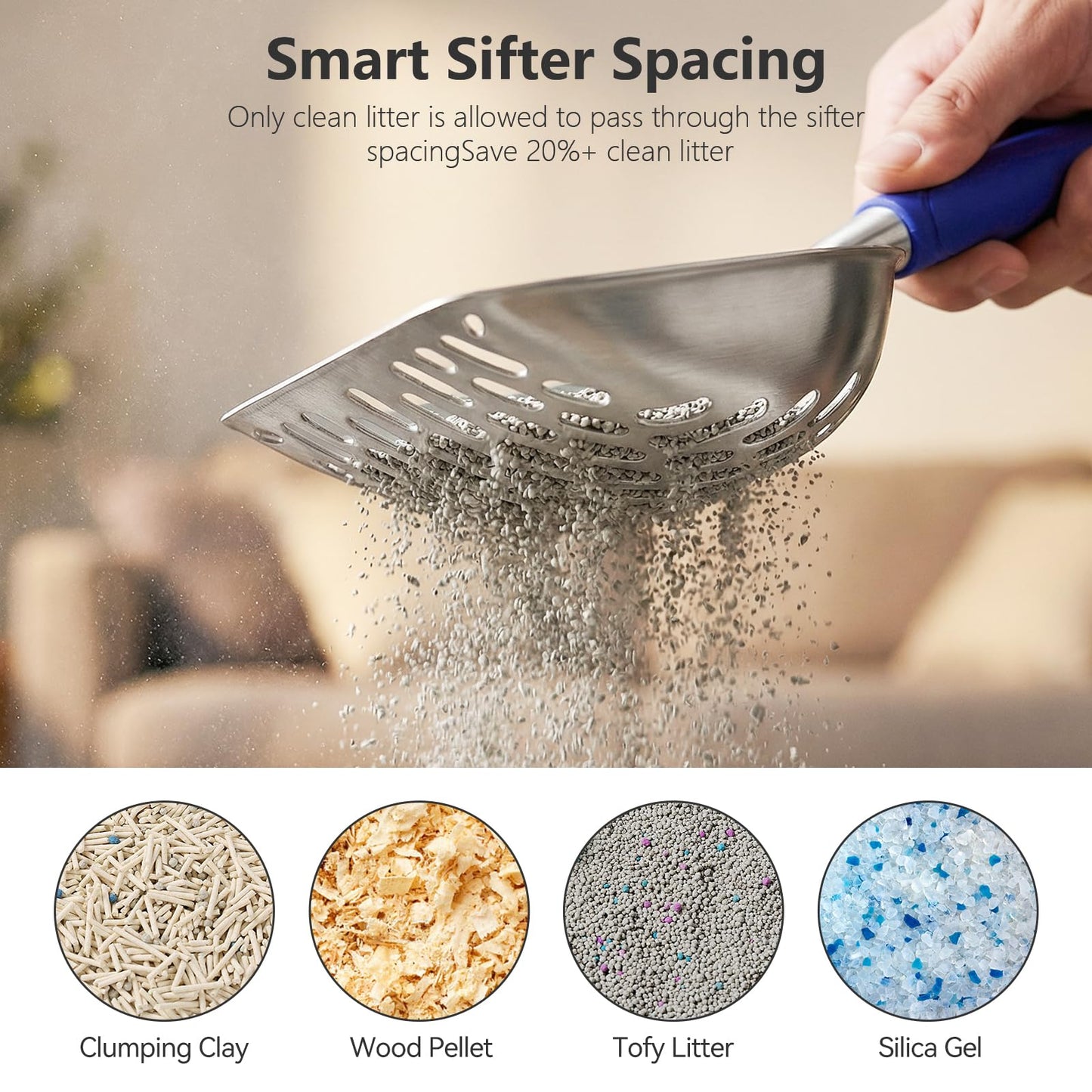 Cat Litter Scoop Kitty Metal Scooper Heavy Duty Aluminum Deep