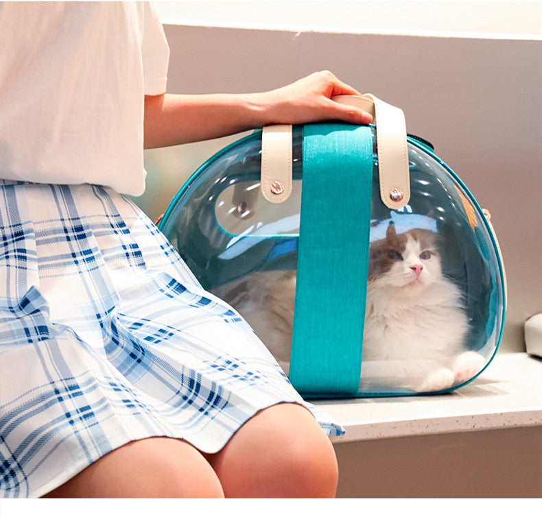 Double Fish Transparent Dog Bag Puppy Cat Cane Backpack Accessory