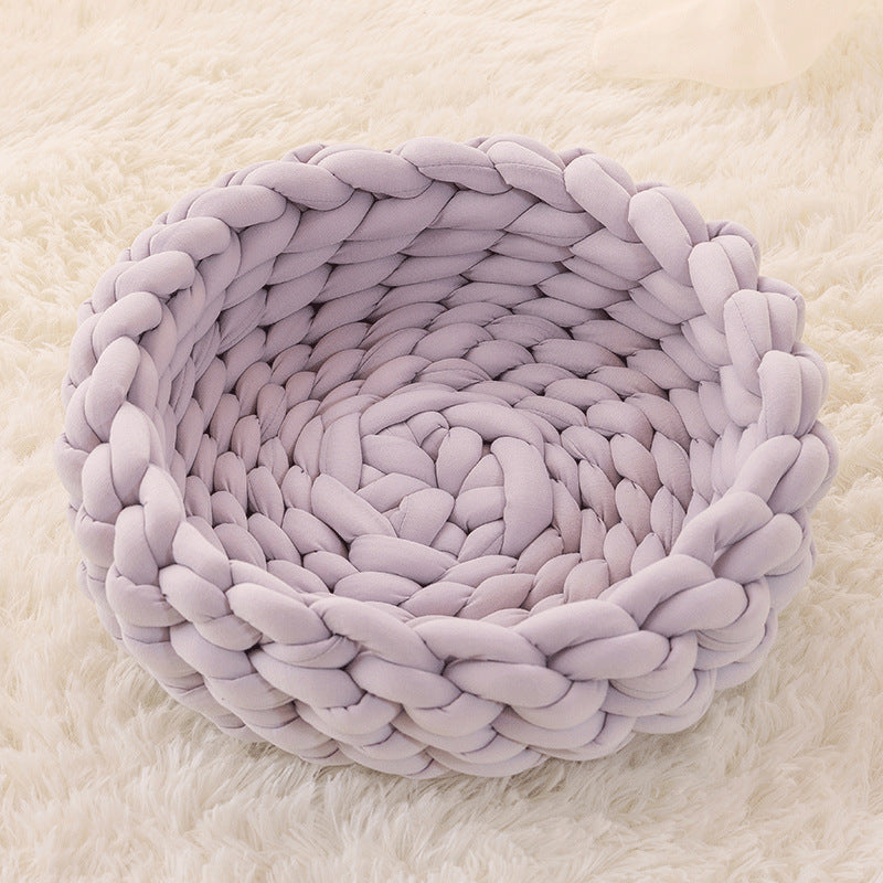Cat House Cushion Soft Long Plush Warm Pet Mat Cute Kennel Sleeping