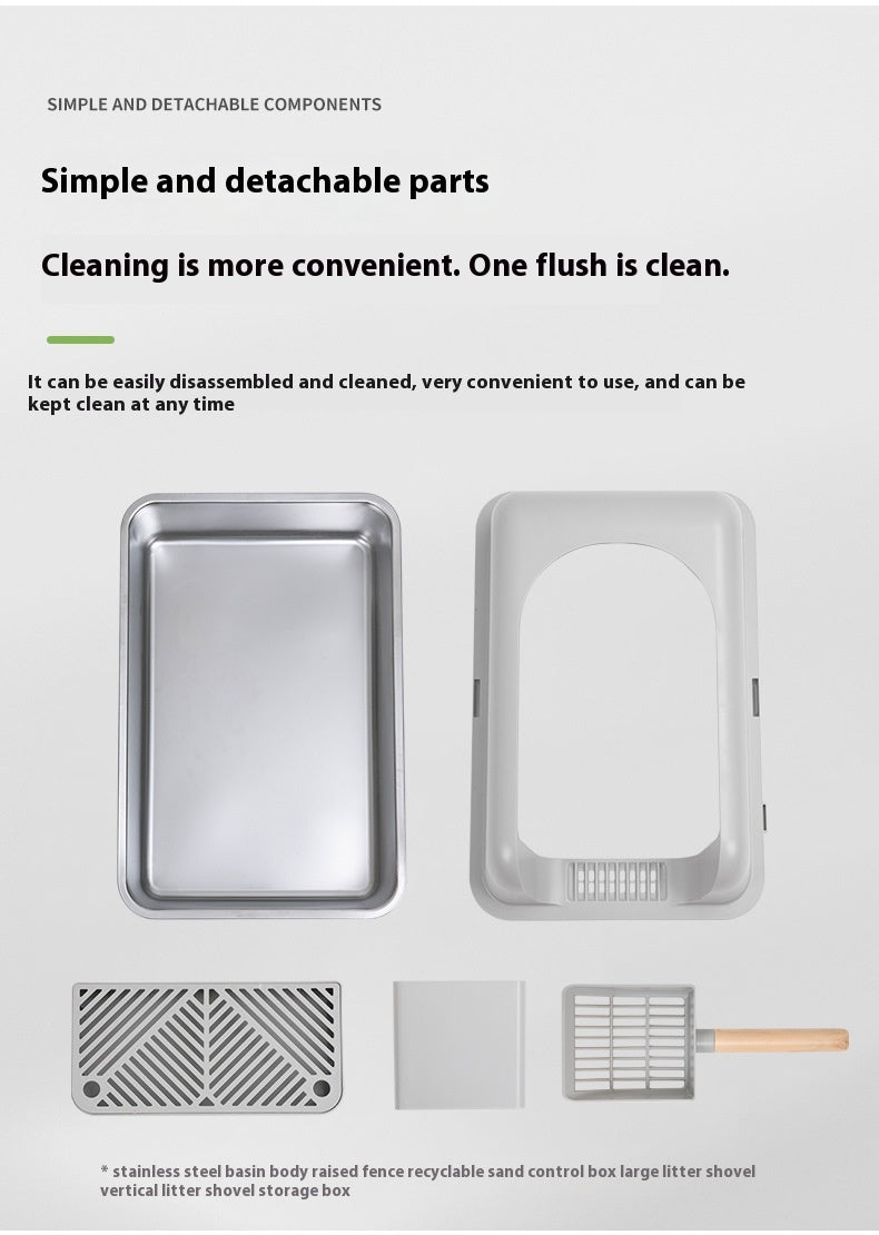 Alloy Litter Box Easy To Clean Widen And Thicken Leak-proof Sand