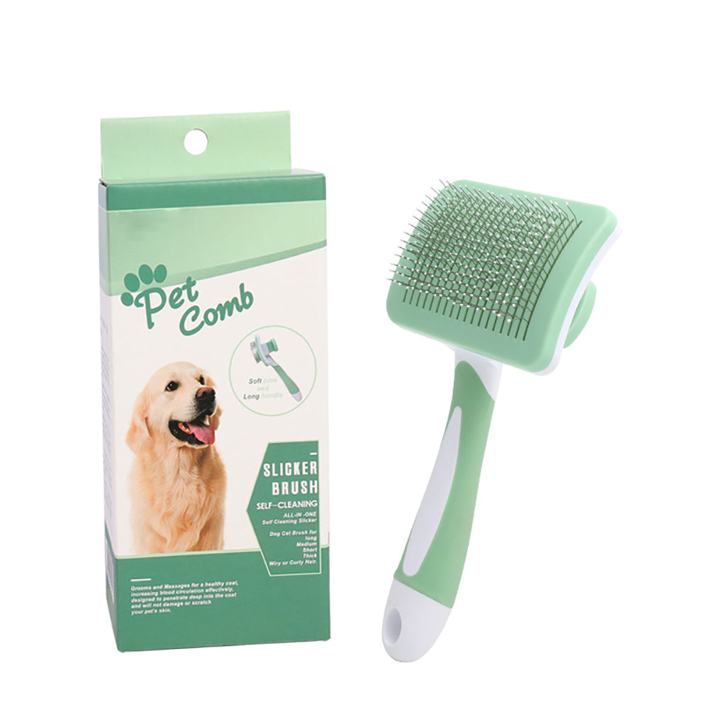 Self Cleaning Slicker Brush For Dogs Cats Pets-one Click