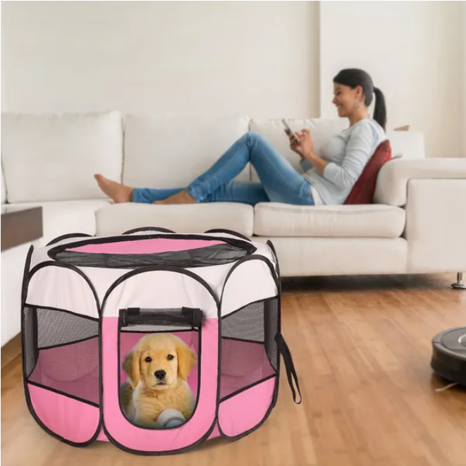 Portable Foldable Pet Fence Sports Pen Dog House