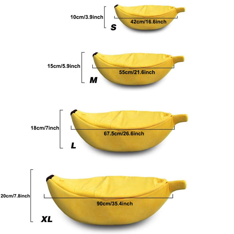 Soft Warm Banana Cat Bed House Large Christmas Cuddle Cute Pet