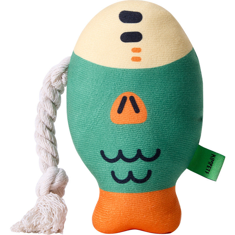 Plush Chew Toys For Inside Dog Squeaky Puffhead Fish Sound