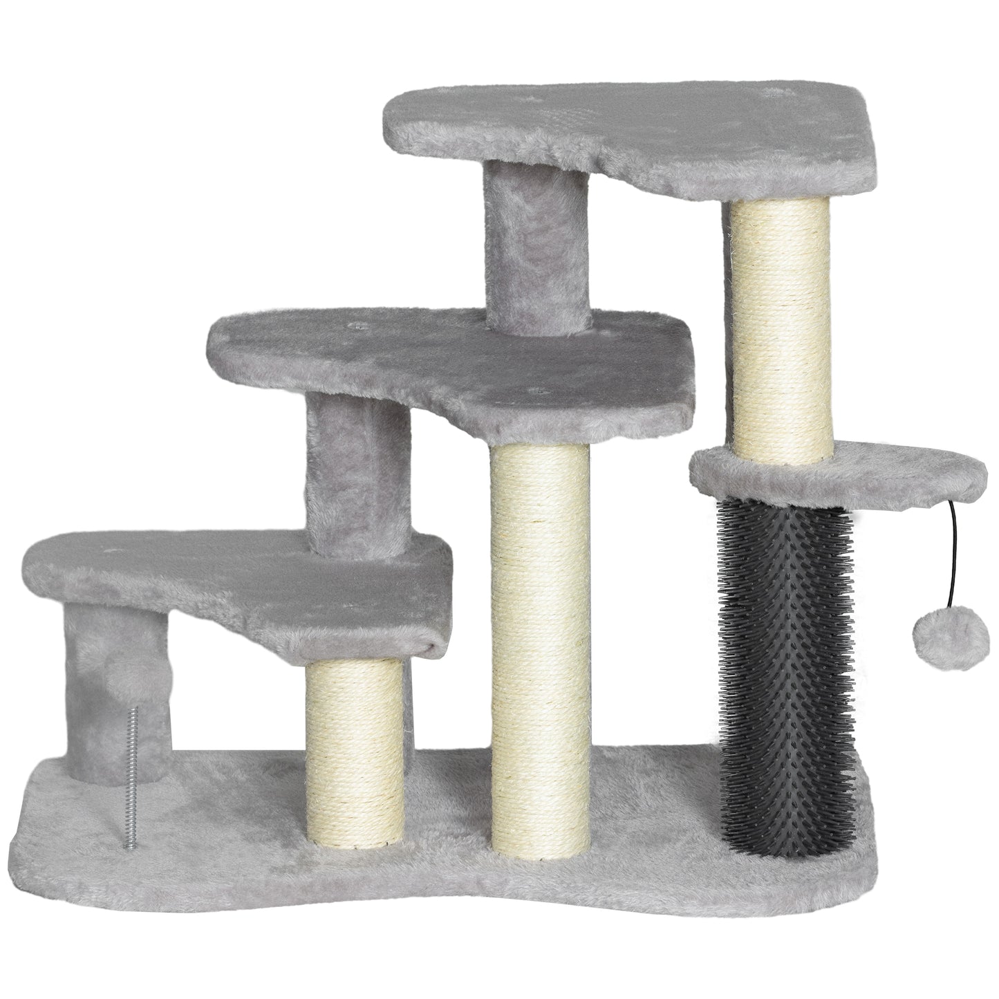 2-in-1 Cat Tree Tower 3-step Pet Stairs With Scratching Posts