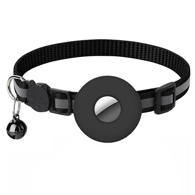 Airtag Pet Collar With Bell Reflective Adjustable Anti-lost Cat Dog