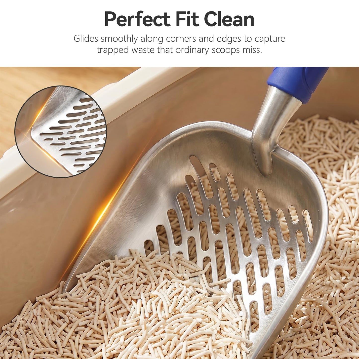 Cat Litter Scoop Kitty Metal Scooper Heavy Duty Aluminum Deep