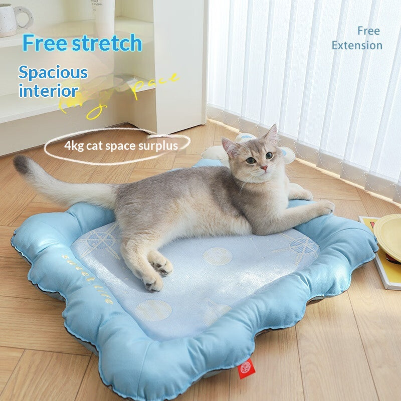 Summer Cooling Ice-silk Dog-shaped Mat For Sleeping