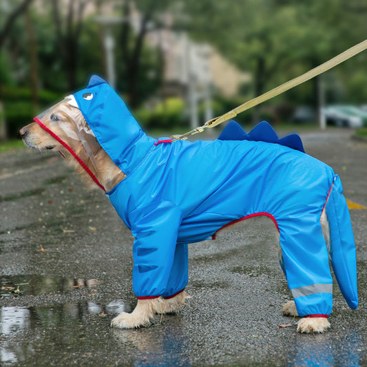 Dog Raincoat Medium Large Four-leg All-inclusive Waterproof Rainy