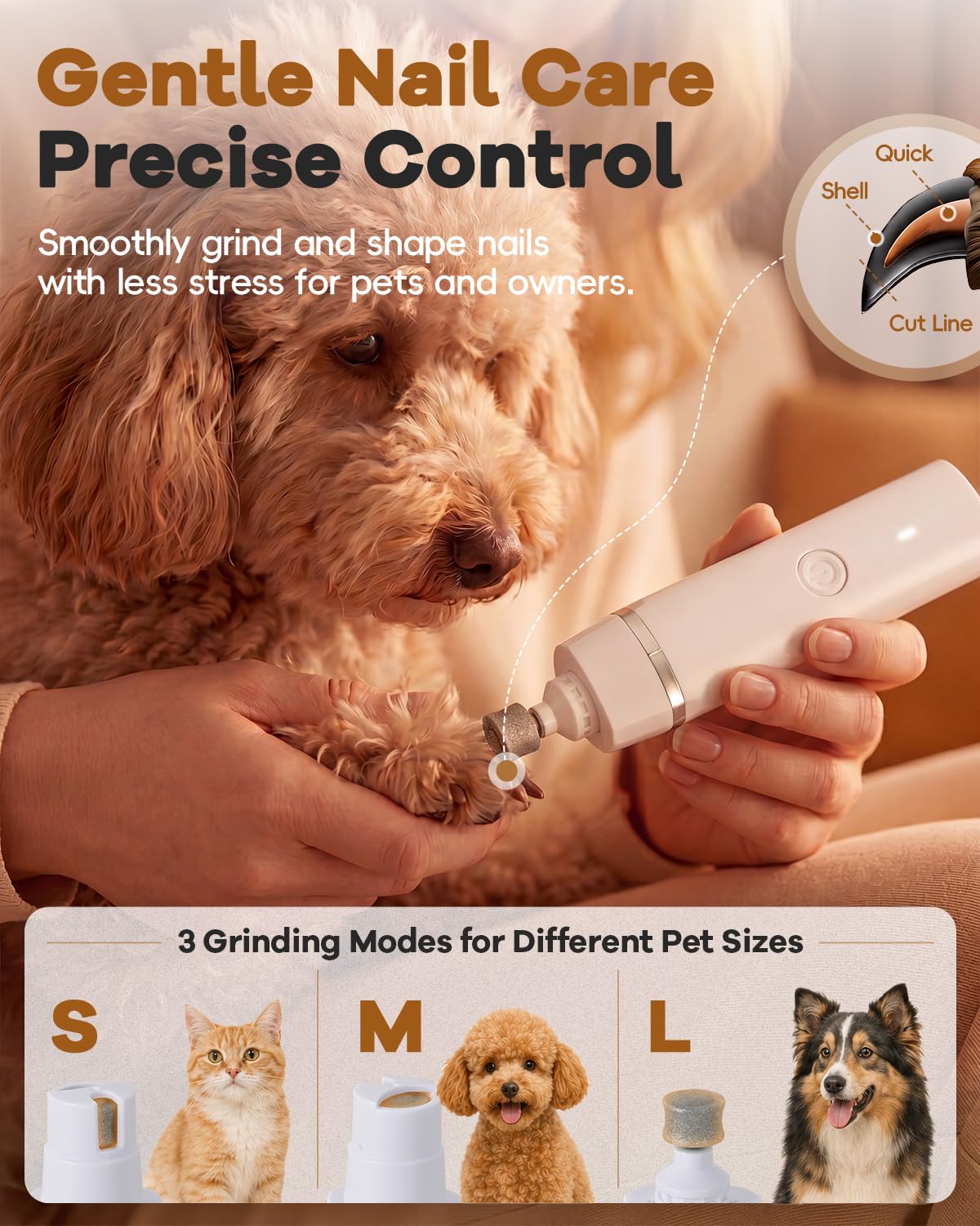 Dog Clippers Grooming Kit Hair Clipper-low Noise Paw Trimmer-