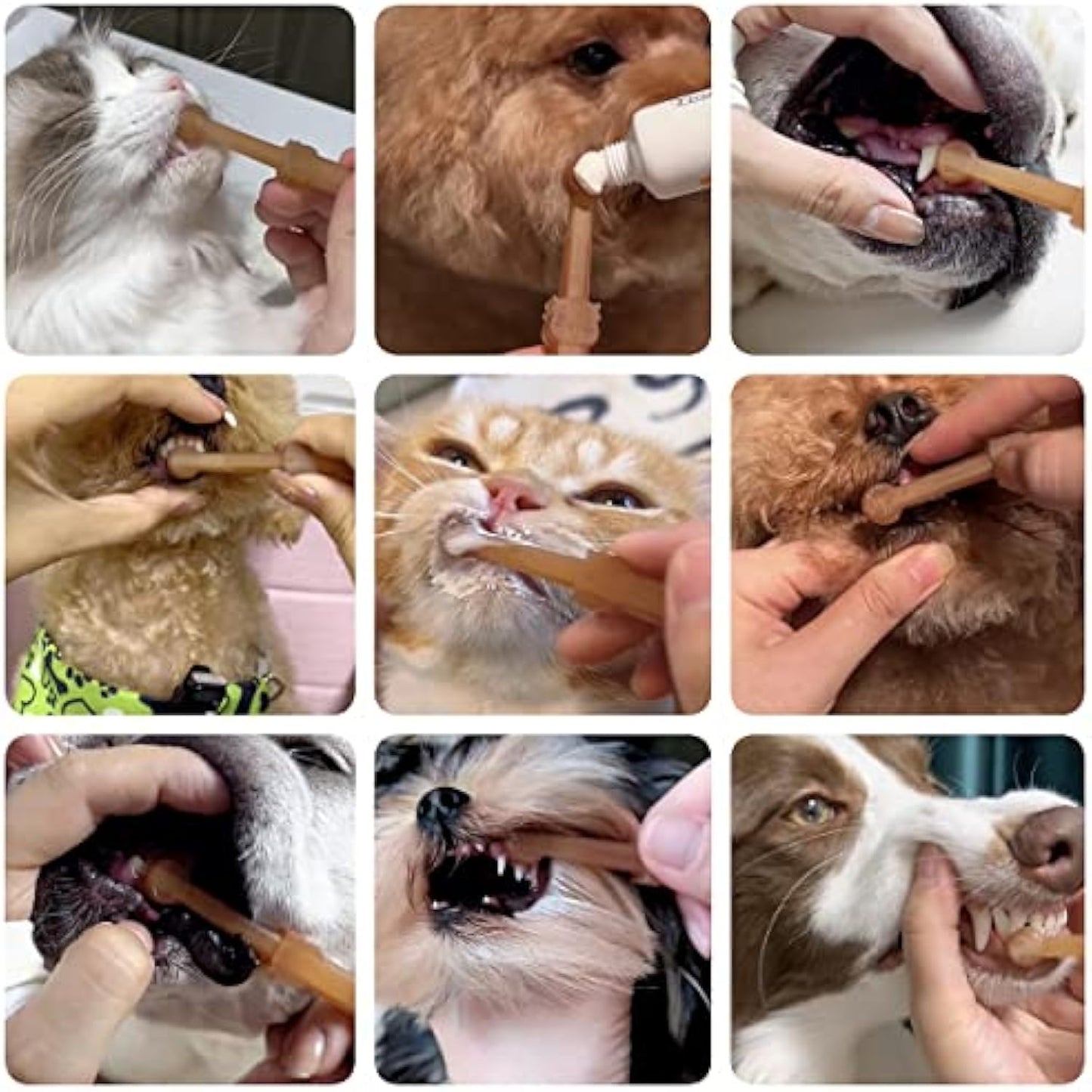 360 Angle Dog Toothbrush With Tongue Cleaning Brush Silicone Pet