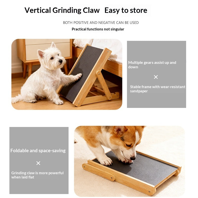 Solid Wood Dog Scratching Board For Nail Sharpening No Installation