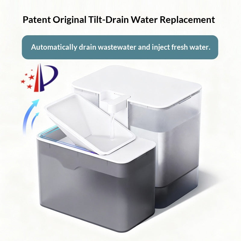 Pet Water Fountain Cat Bowl With Dirt Separation Design Automatic