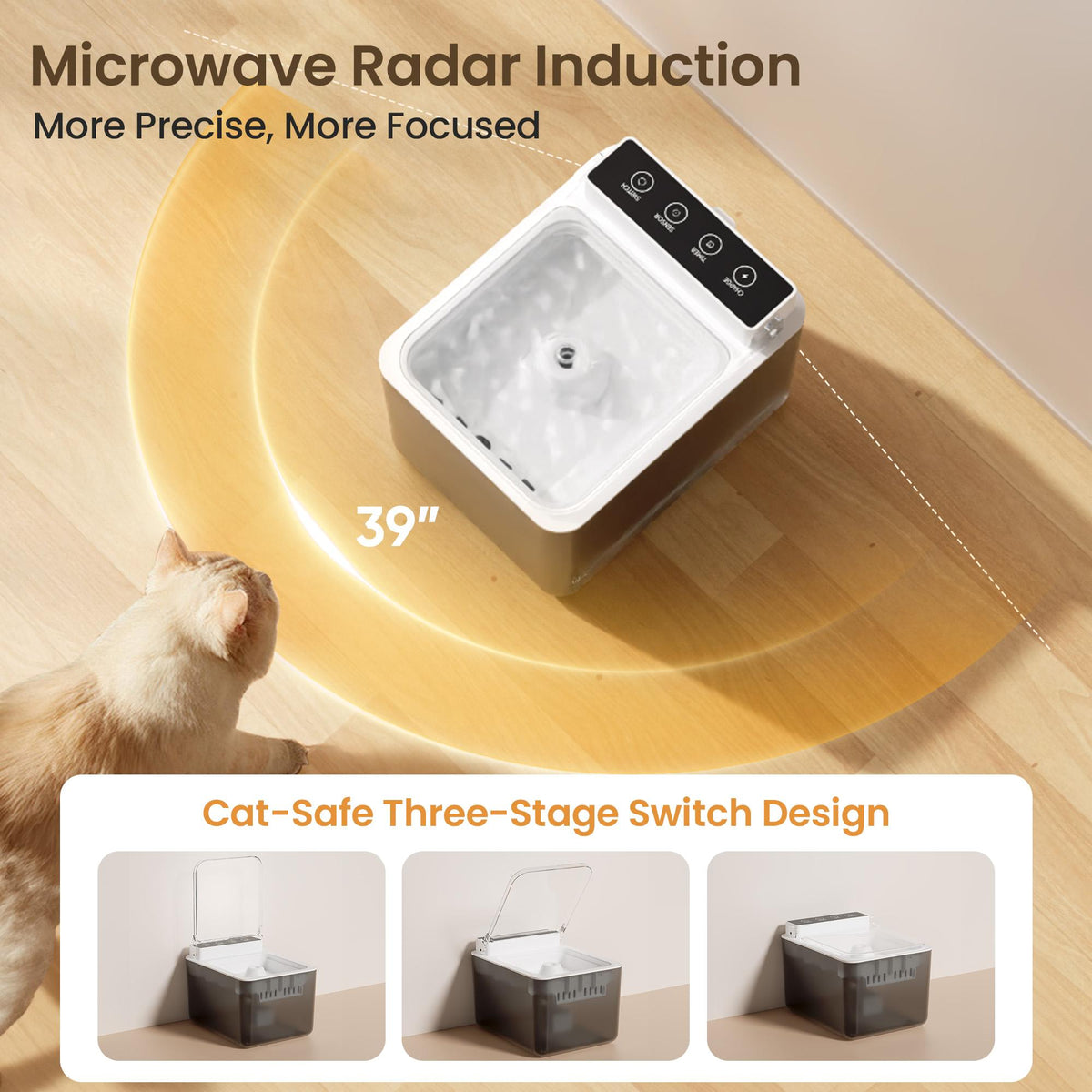 Wireless Charging Battery Driven 304 Stainless Steel Cat Automatic