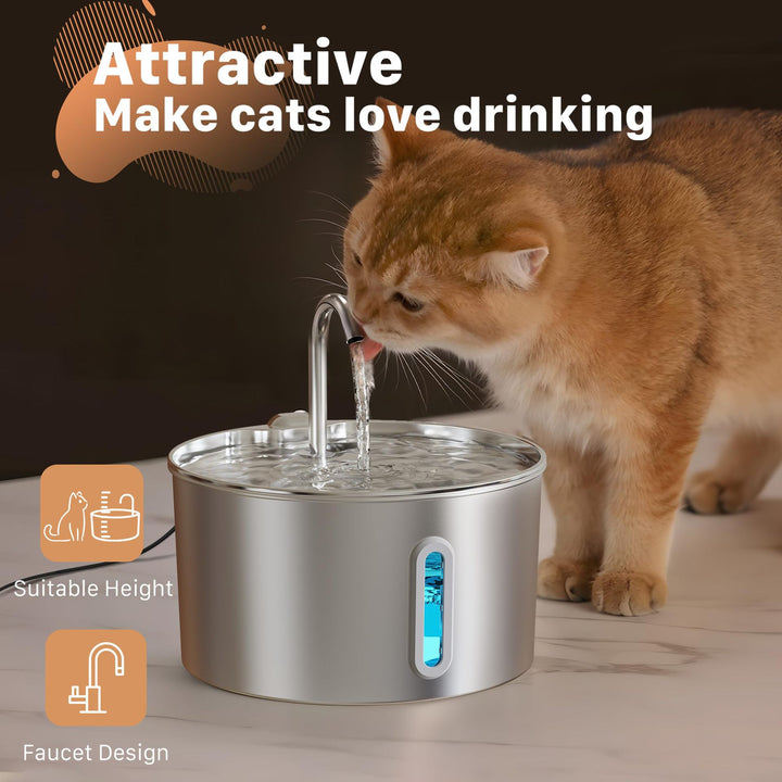 Stainless Steel Automatic Circulation Cat Fountain