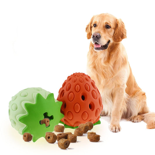 Pet Toy Chew Resistant Strawberry Leak Food Ball Pet Supplies Dog