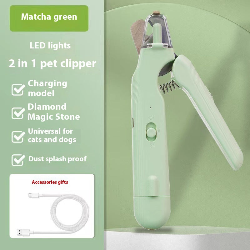 2-in-1 Pet Nail Clippers With LED Light Dog Cat Special Blood Line