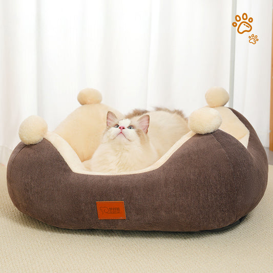 Warm Winter Cat Nest Open Rabbit Velvet Square Thick Pet Universal