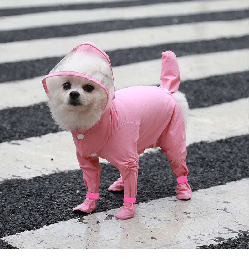Pet Cat Dog Four-legged All-inclusive One-piece Waterproof Raincoat