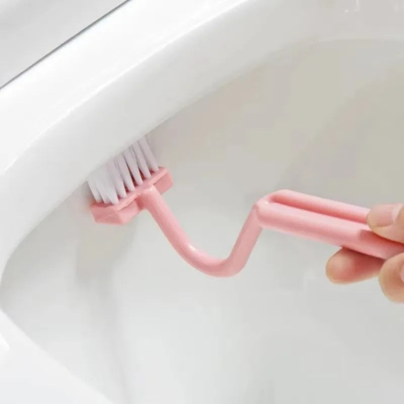 Curved Toilet Brush Gap Cleaning Tool Bathroom Accessory Long