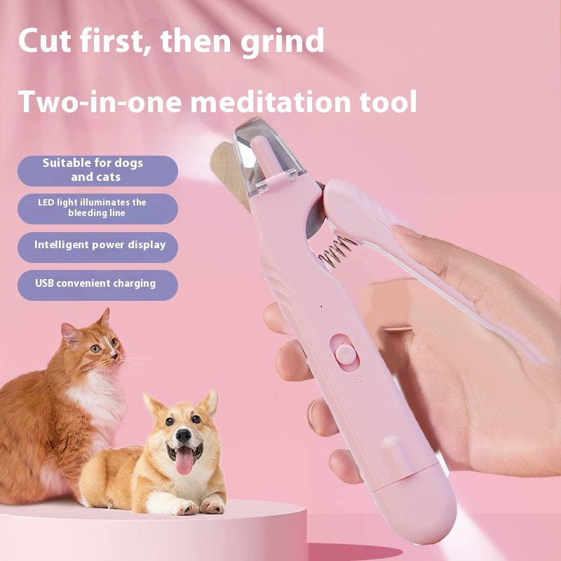 2-in-1 Pet Nail Clippers With LED Light Dog Cat Special Blood Line