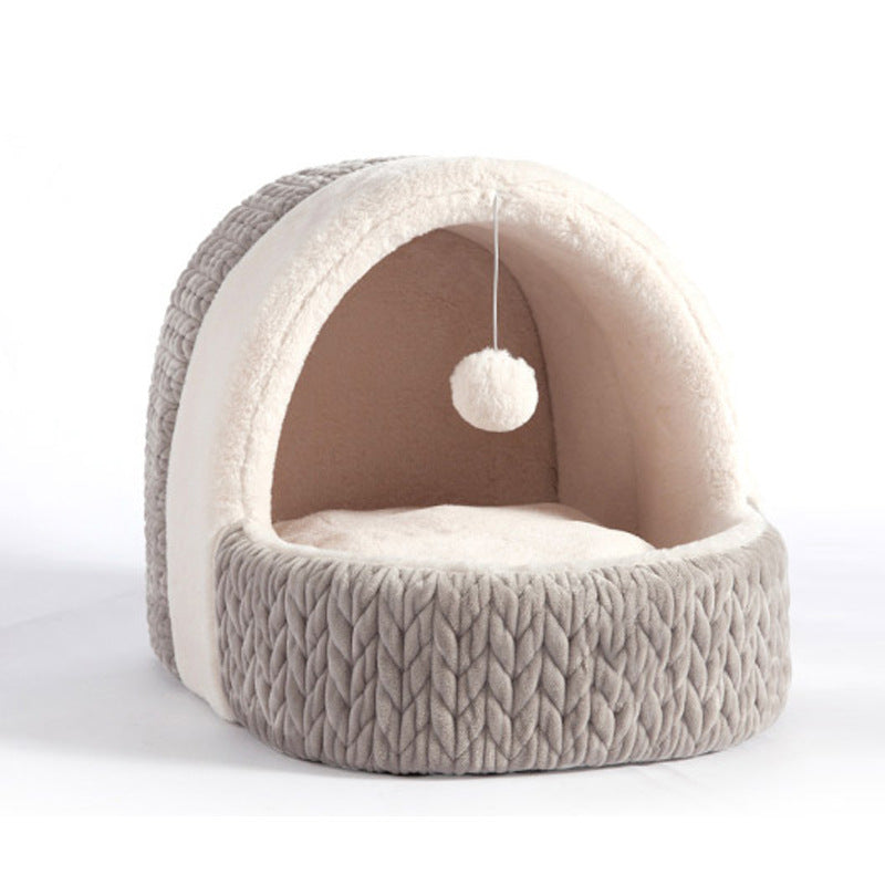 Four Seasons Universal Cat Bed Semi-enclosed House Dog Kennel